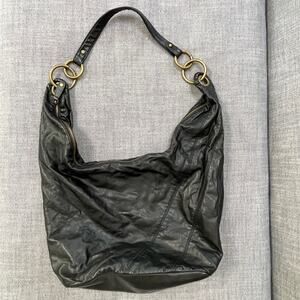 Pins and Needles Hobo Shoulder Bag Purse Black Faux Leather